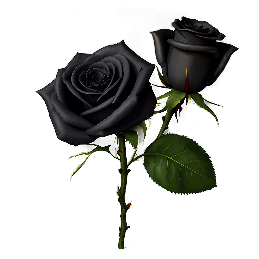 Black Roses With Thorns Png 06212024