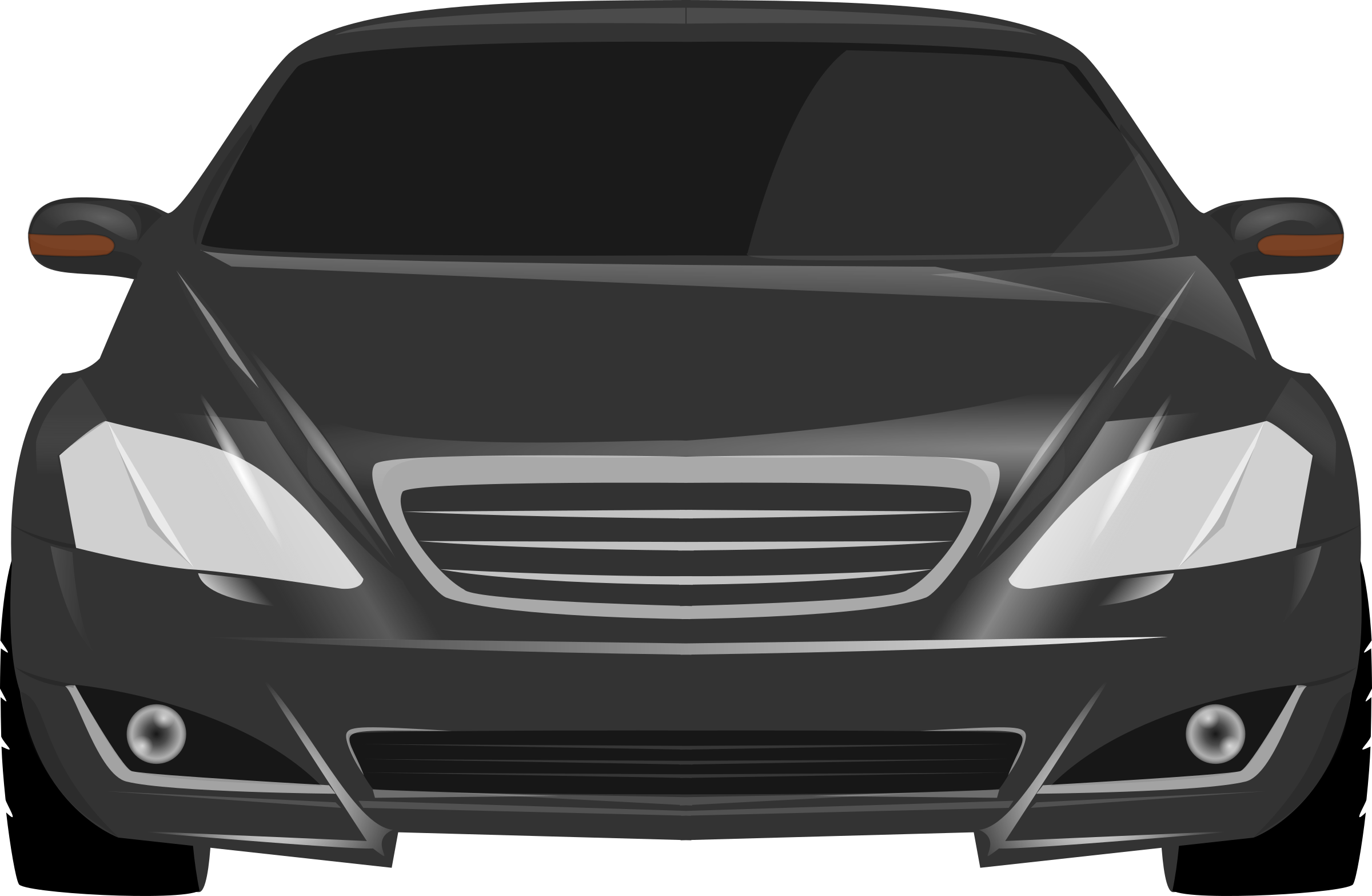 Black Sedan Front View Vector