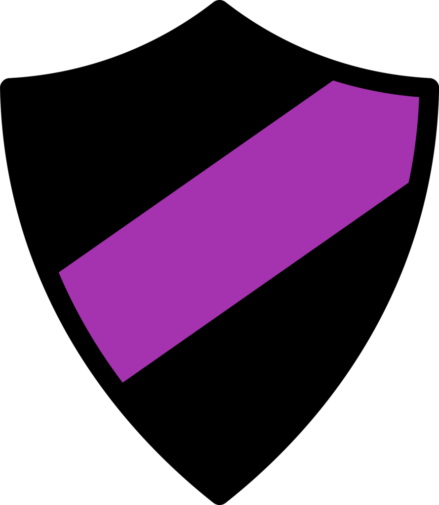 Black Shieldwith Purple Stripe Graphic