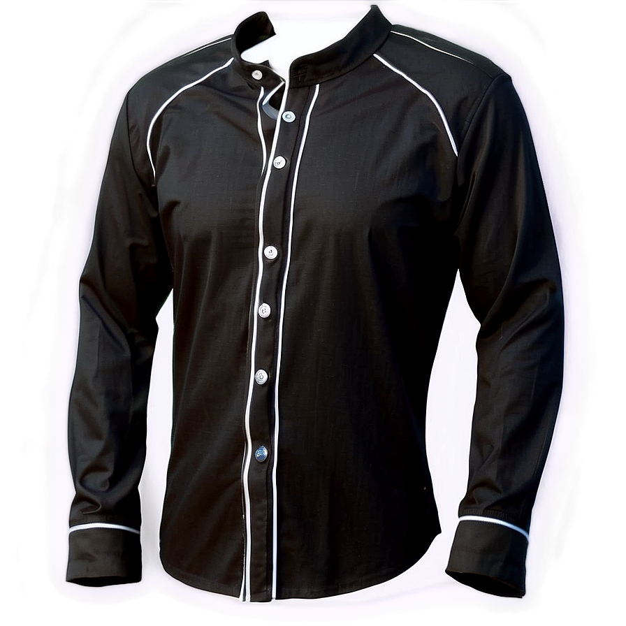 Black Shirt With White Buttons Png Yfw54