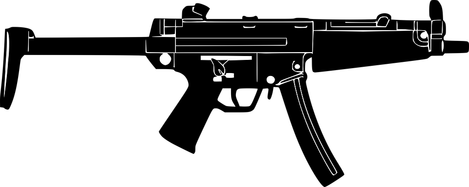 Black Silhouette Assault Rifle