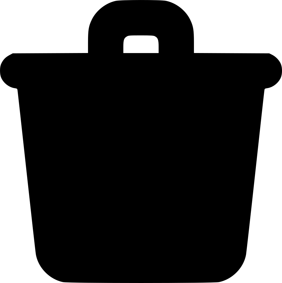 Black Silhouette Trash Bin Icon