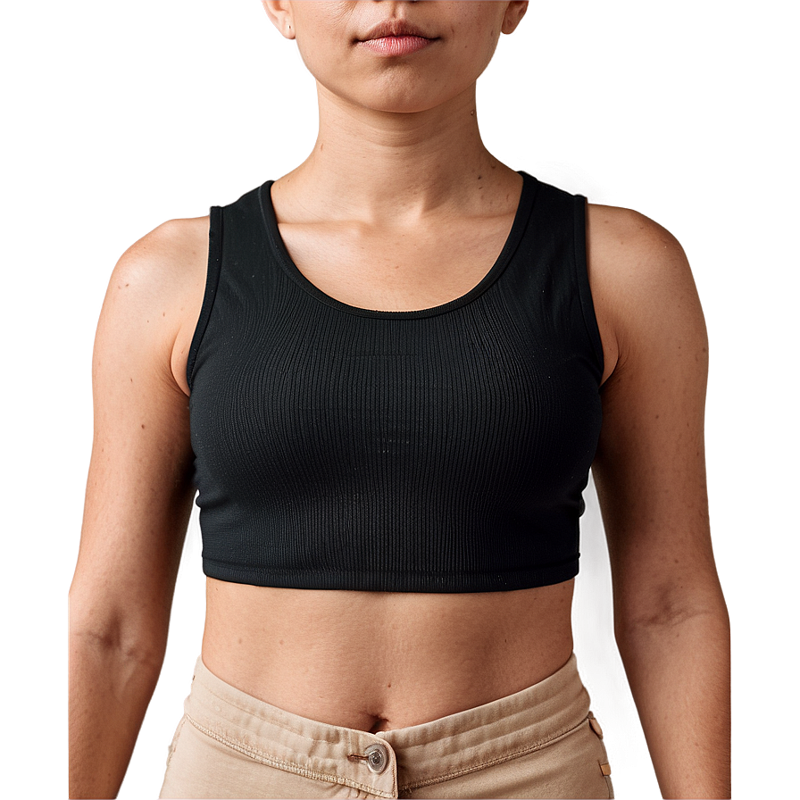 Black Sleeveless Crop Top Png Mvt91