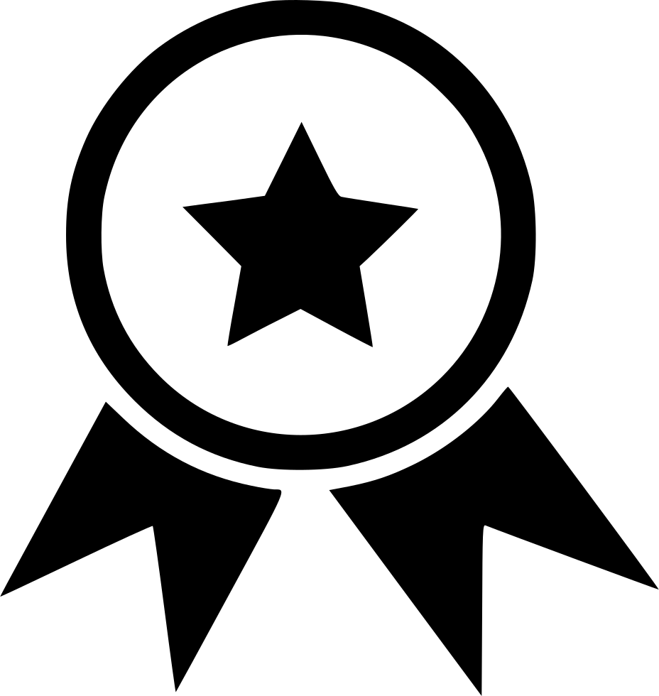 Black Star Award Ribbon Icon