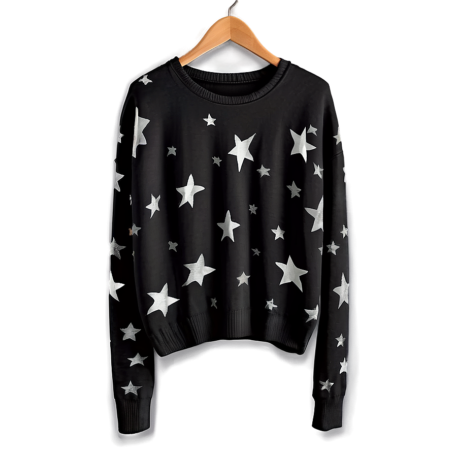 Black Sweater With Stars Png Txr