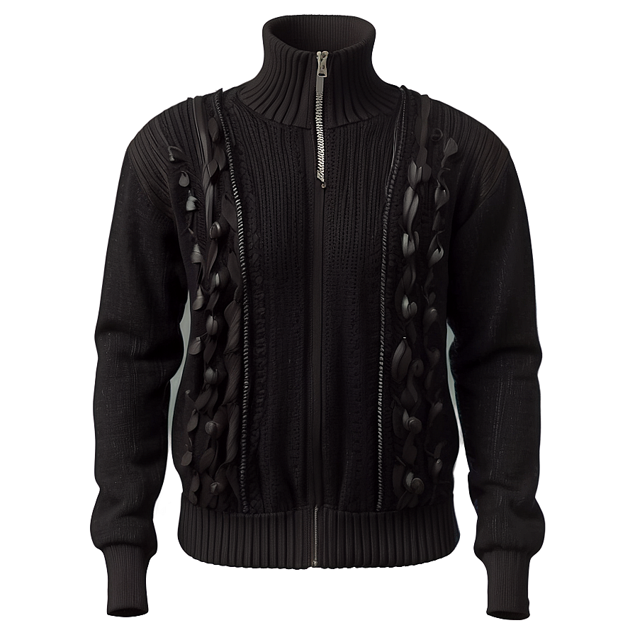 Black Sweater With Zipper Png 33