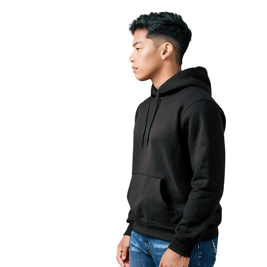 Black Sweatshirt With Pocket Detail Png Beo