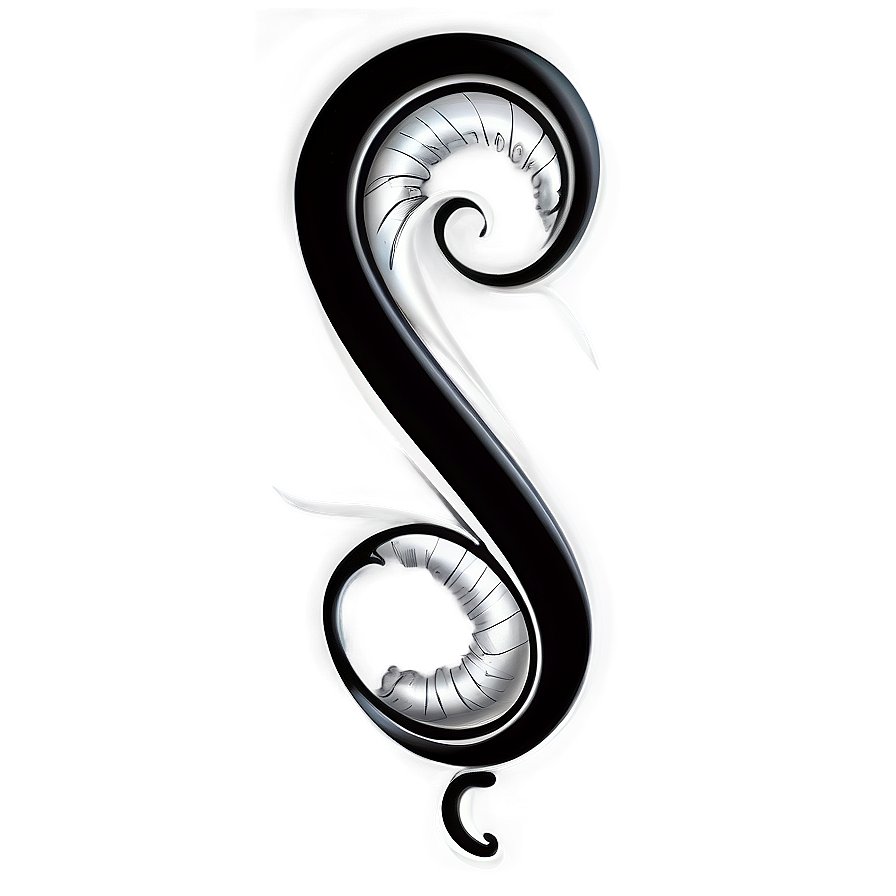 Black Swirl Calligraphy Scroll Png Gqg85