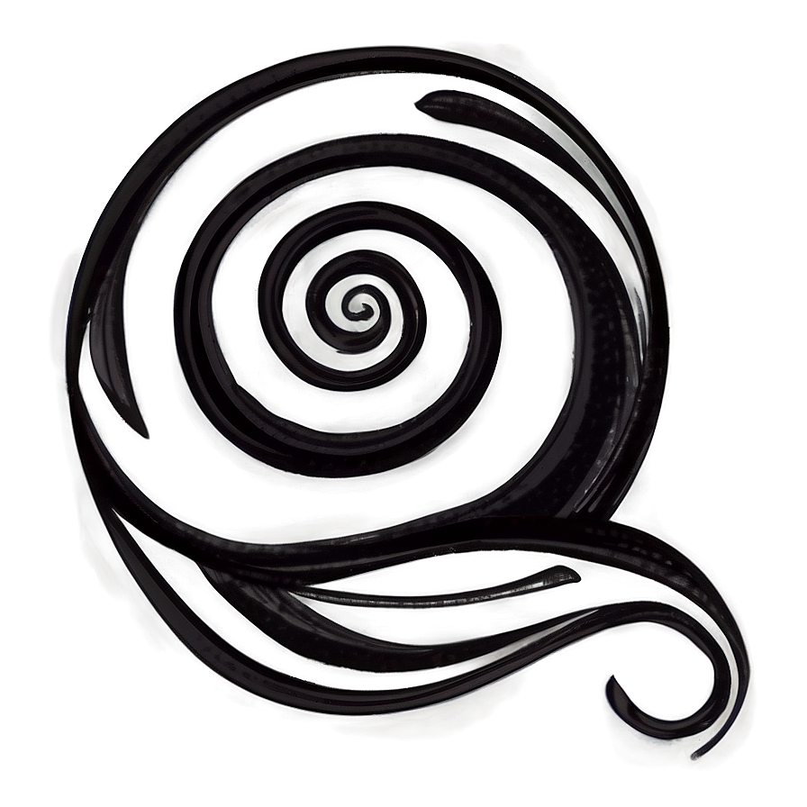 Black Swirl Hand Drawn Png Qal30