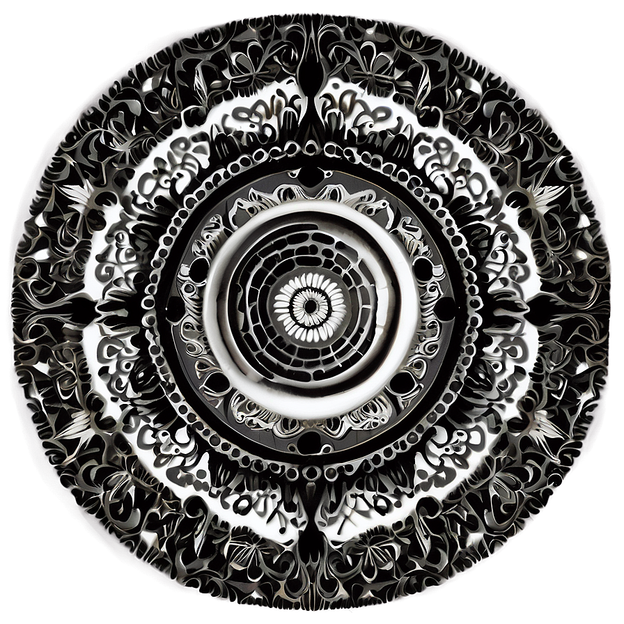 Black Swirl Mandala Png 90