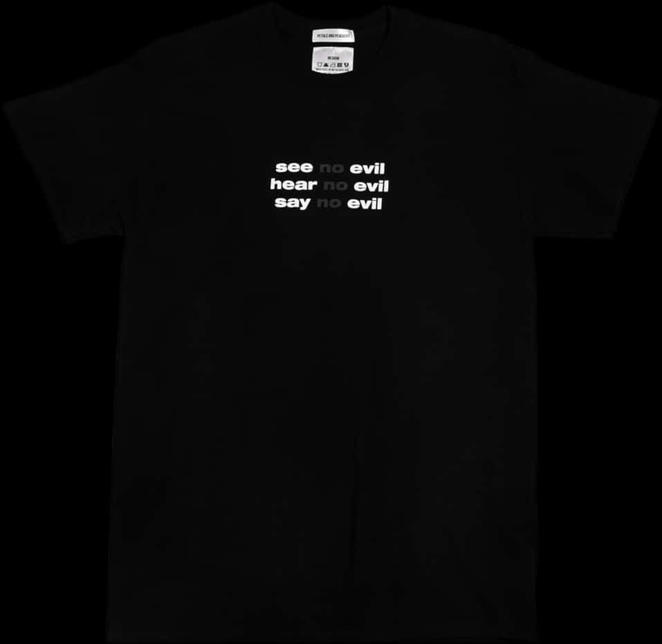 Black T Shirt See Hear Say No Evil