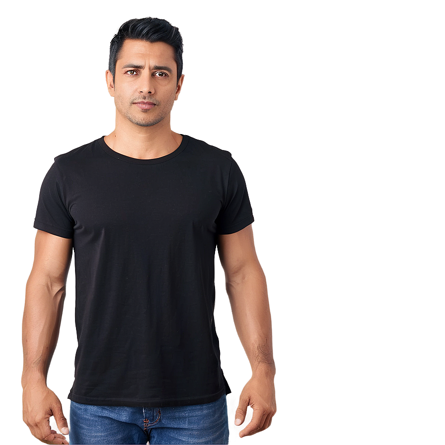 Black T Shirt With Collar Png Tpe