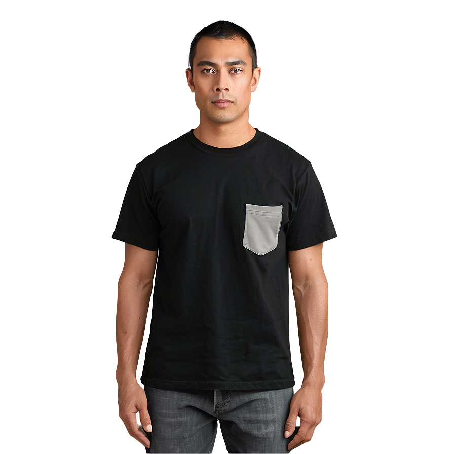 Black T Shirt With Pocket Png Gkb