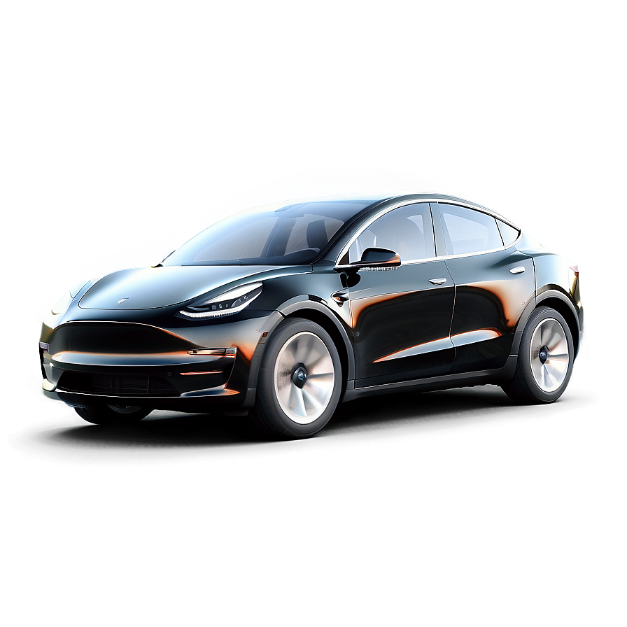 Black Tesla Model Y In Motion Png 68