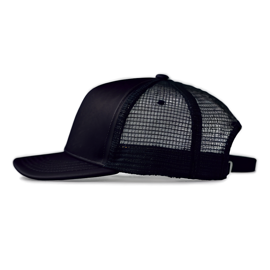 Black Trucker Hat Back View Png 8