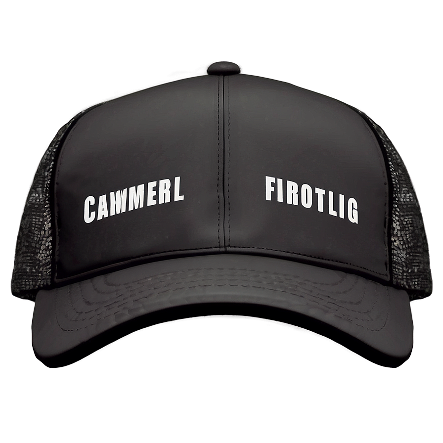 Black Trucker Hat Front View Png Wyi88