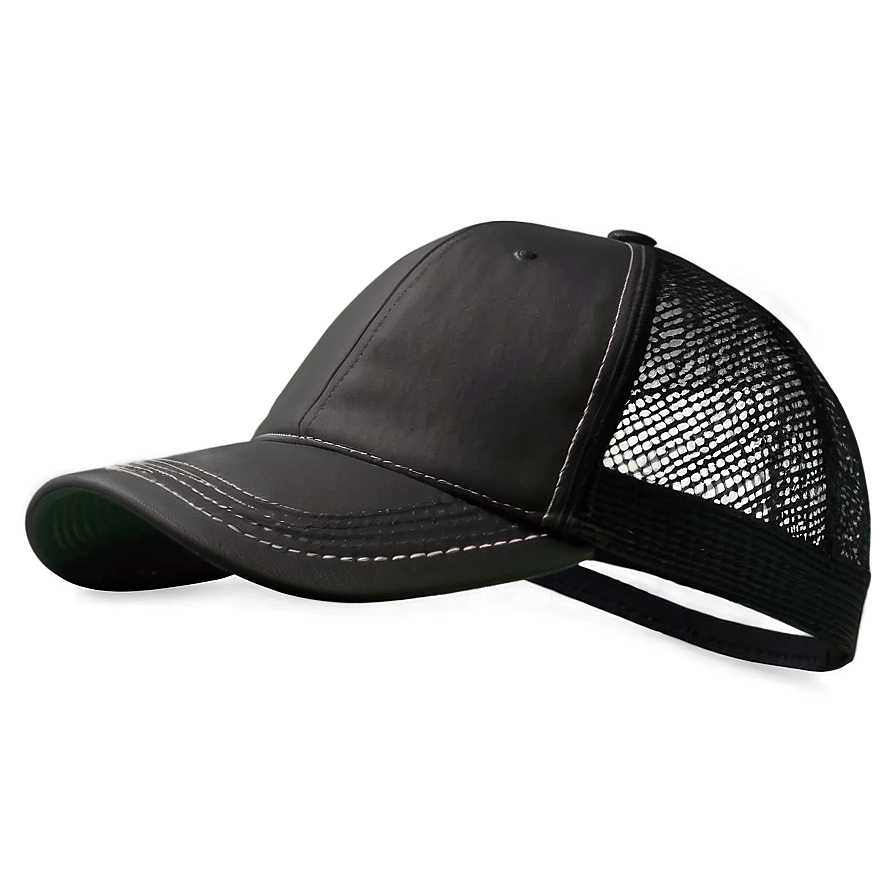 Black Trucker Hat With Breathable Panels Png Ywo76