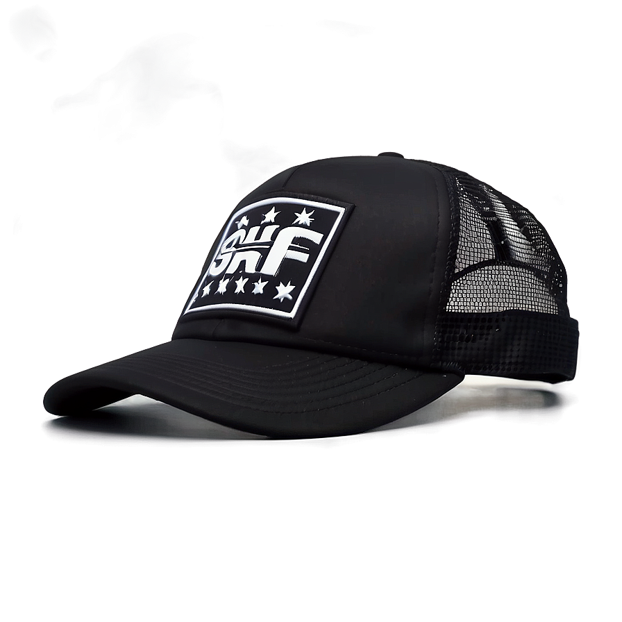 Black Trucker Hat With Logo Png 98