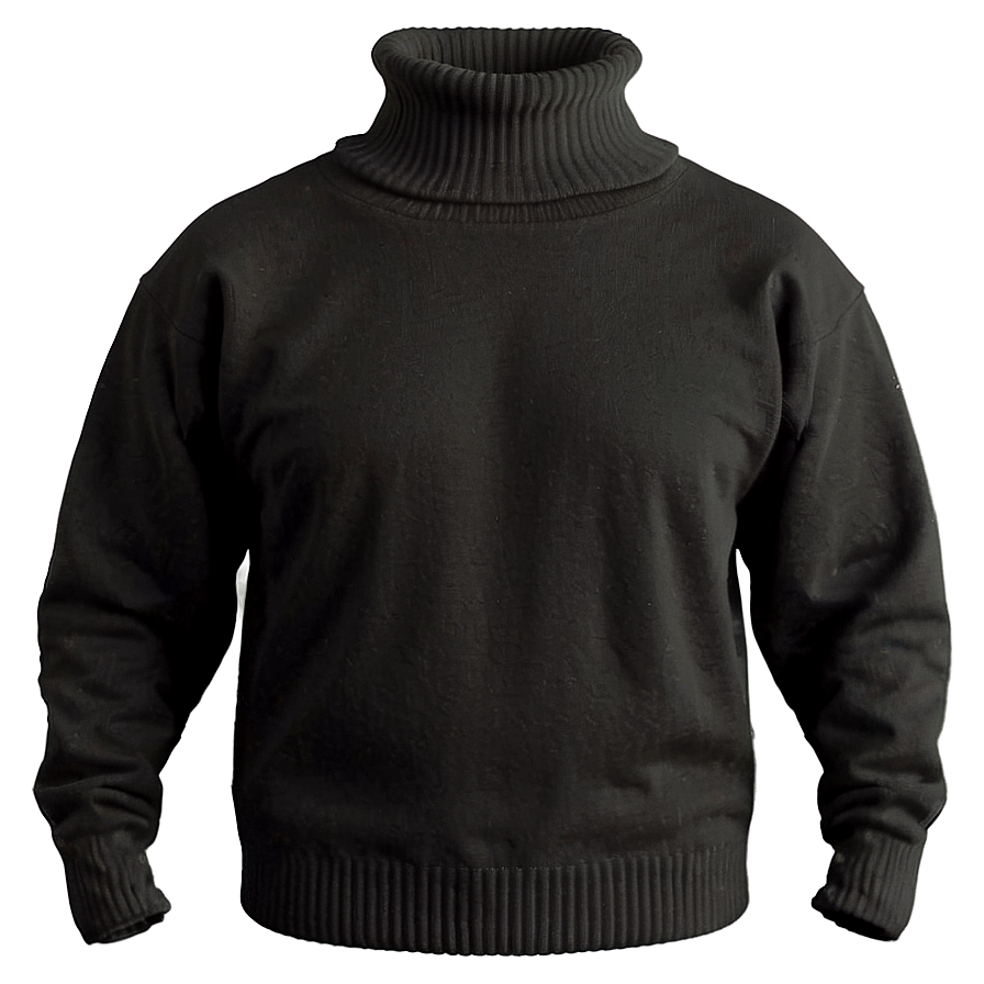 Black Turtleneck Sweater Png 06132024