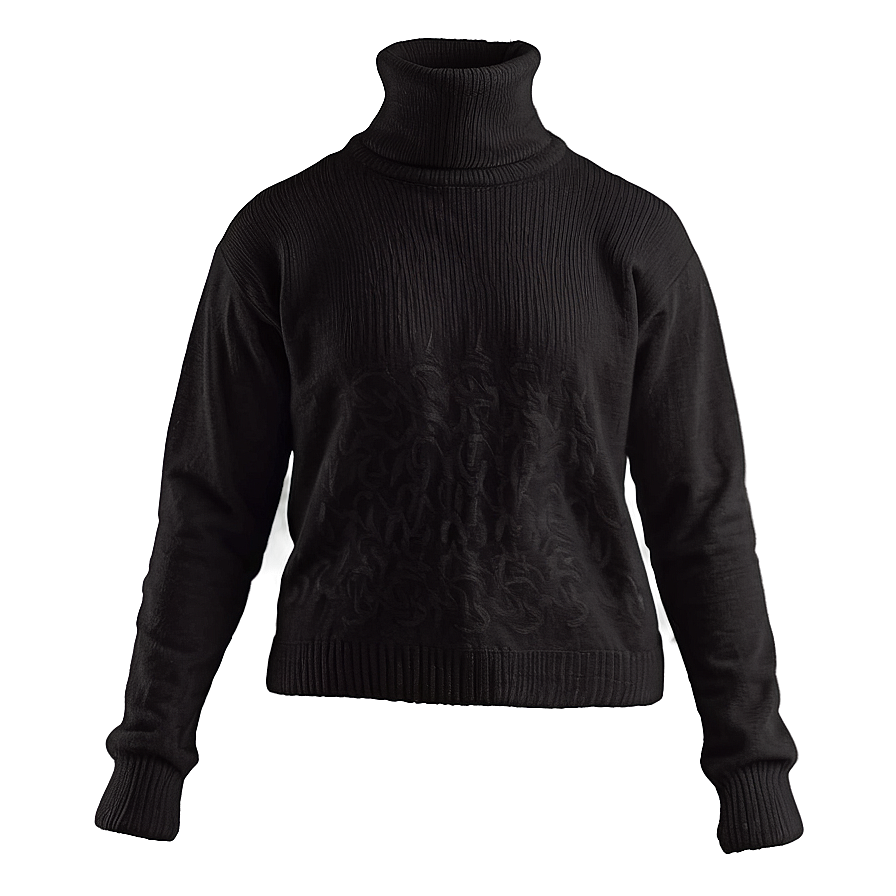 Black Turtleneck Sweater Png Bvm