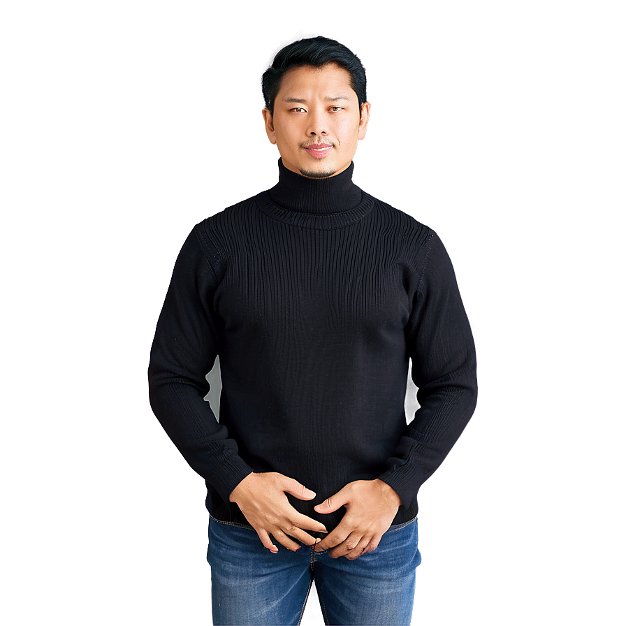 Black Turtleneck Sweater Png Hpi73