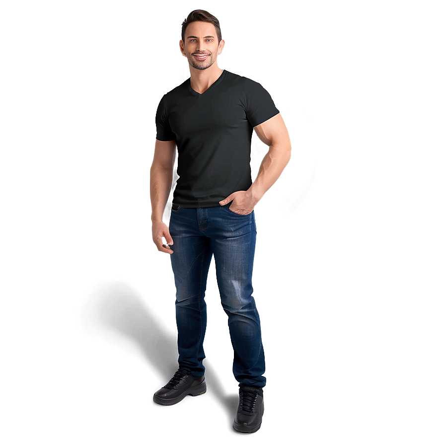 Black V-neck Tshirt Png Wnl72