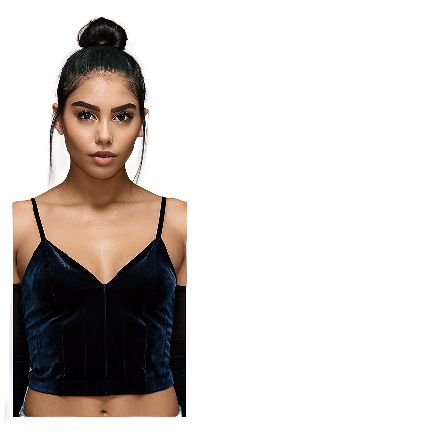 Black Velvet Crop Top Png 81