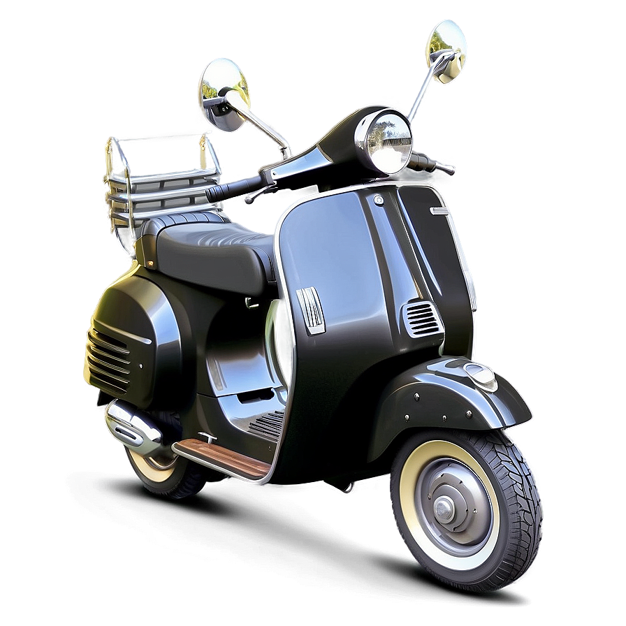 Black Vespa Illustration Png Oig23