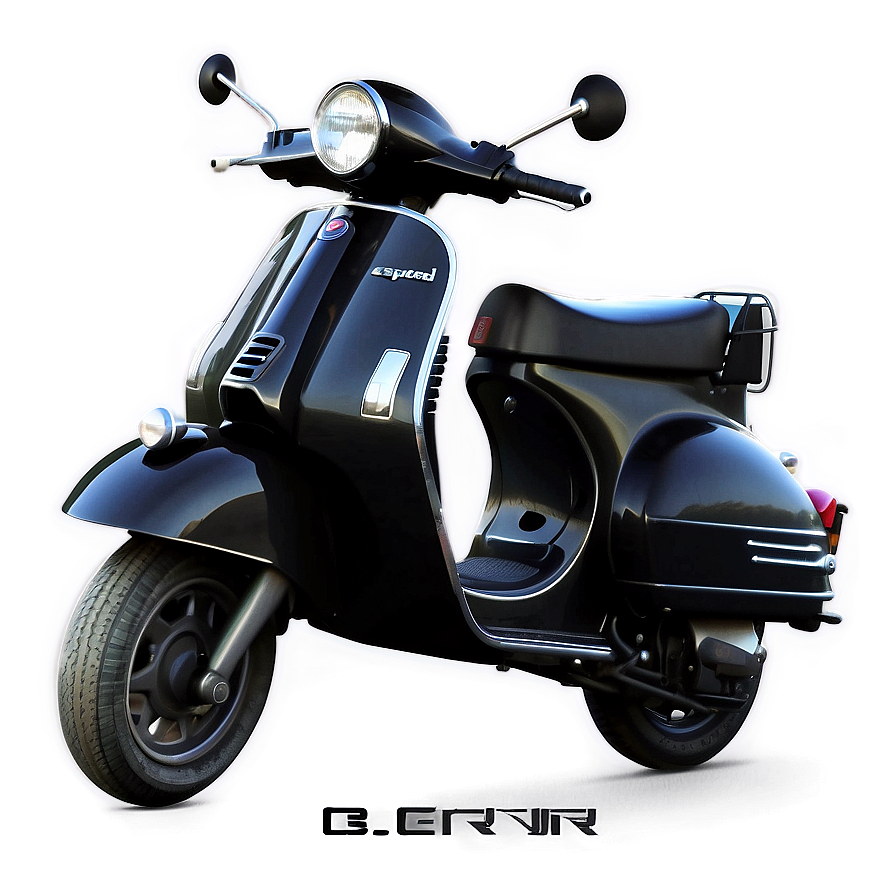 Black Vespa Illustration Png Opq80