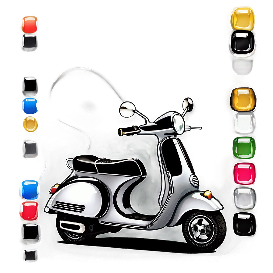 Black Vespa Illustration Png Yto98