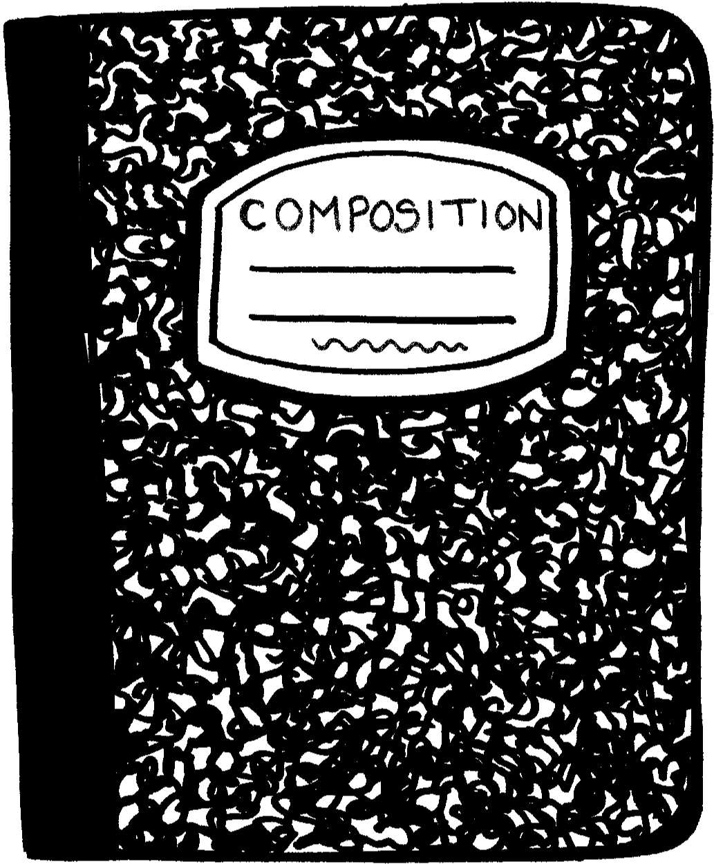 Black White Composition Notebook Clipart