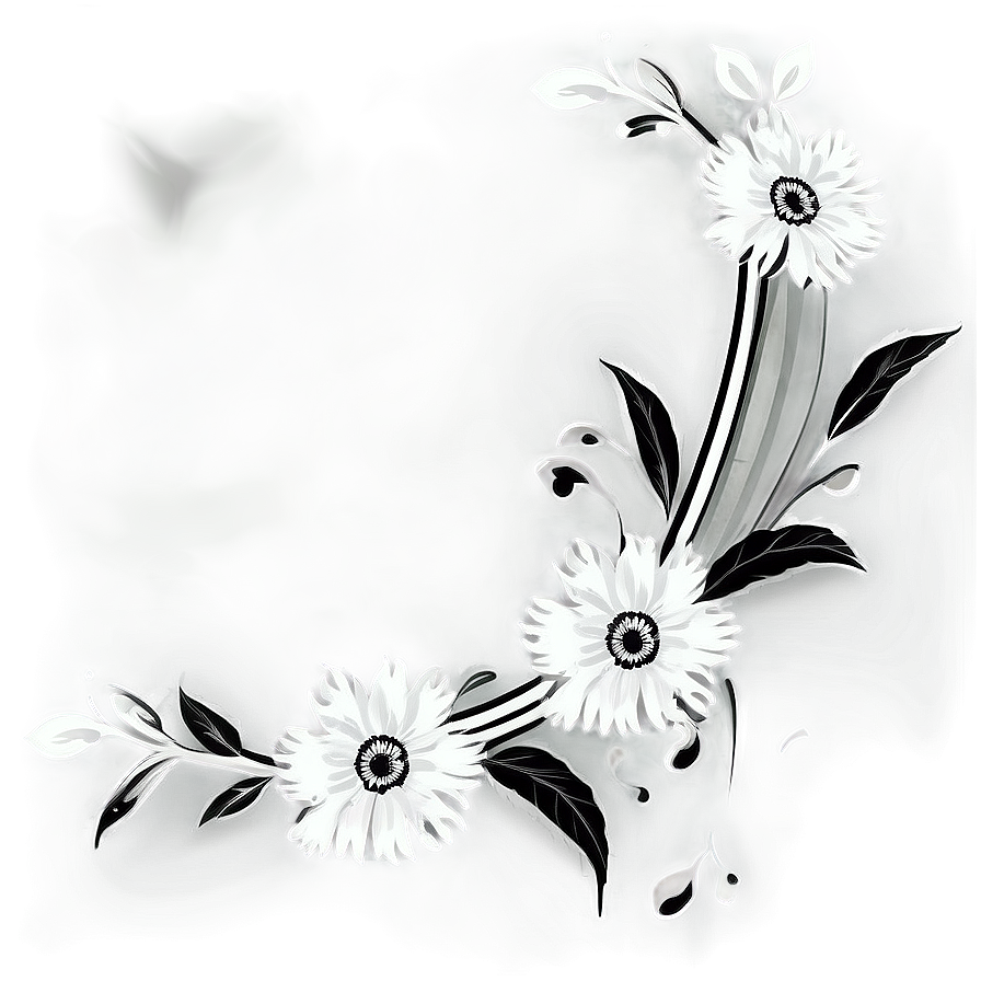 Black White Floral Images Png Jcn