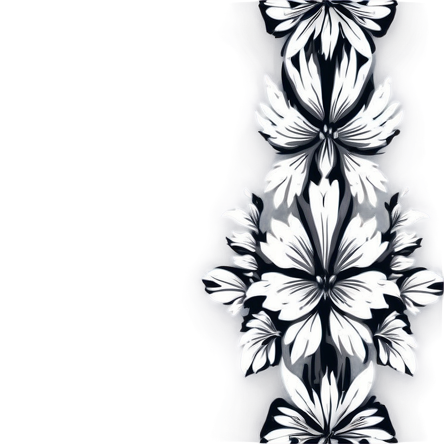 Black White Floral Patterns Png 46