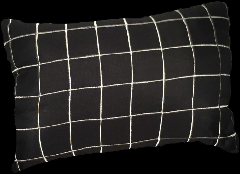 Black White Grid Pattern Pillow