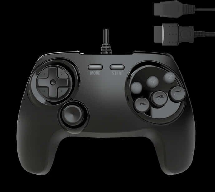 Black Wired Game Controller