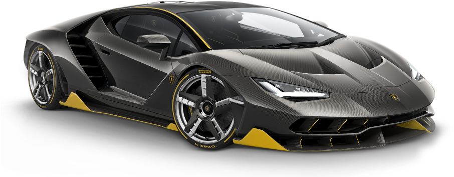 Black Yellow Lamborghini Sports Car