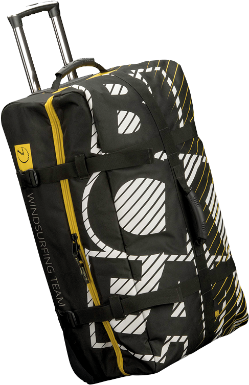Black Yellow Wheeled Duffle Bag