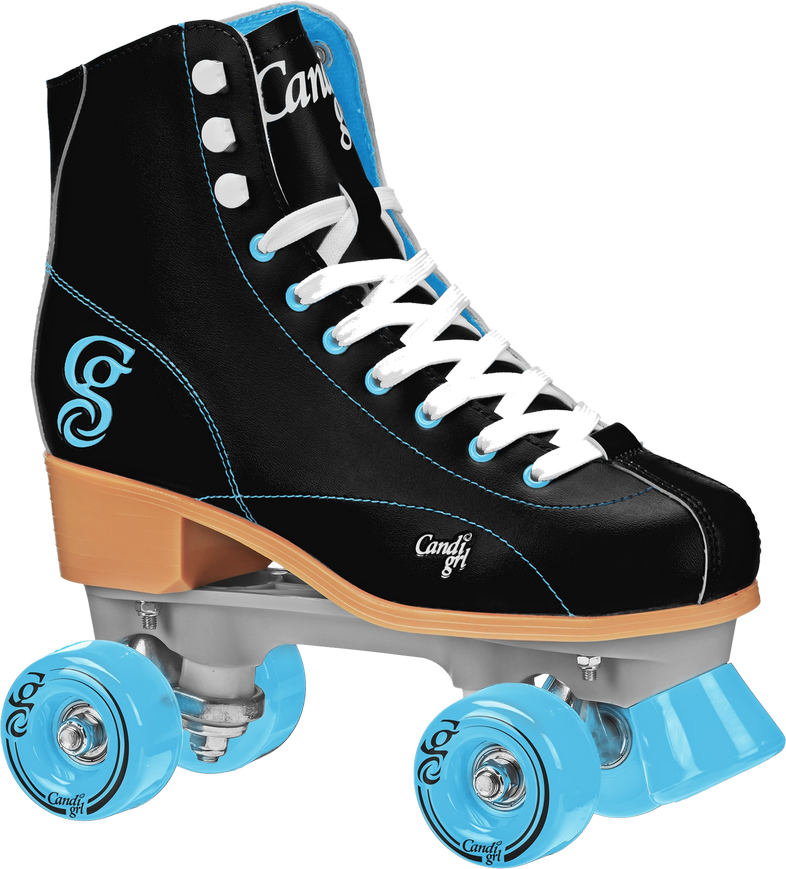 Blackand Blue Quad Roller Skate