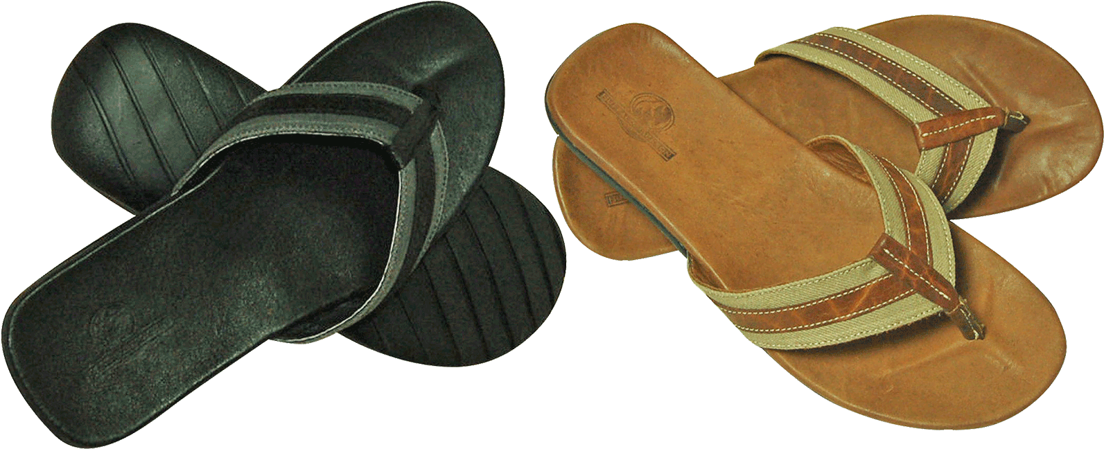 Blackand Brown Flip Flops