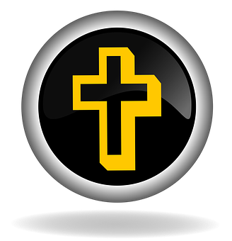 Blackand Gold Cross Icon