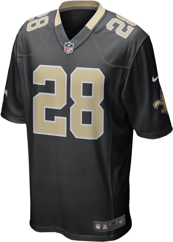 Blackand Gold Football Jersey Number28