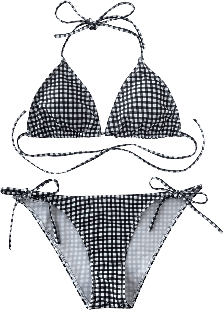 Blackand White Checkered Bikini