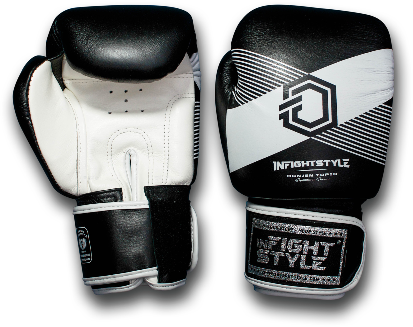 Blackand White Infightstyle Boxing Gloves