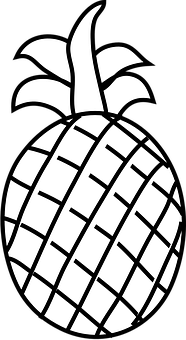 Blackand White Pineapple Graphic