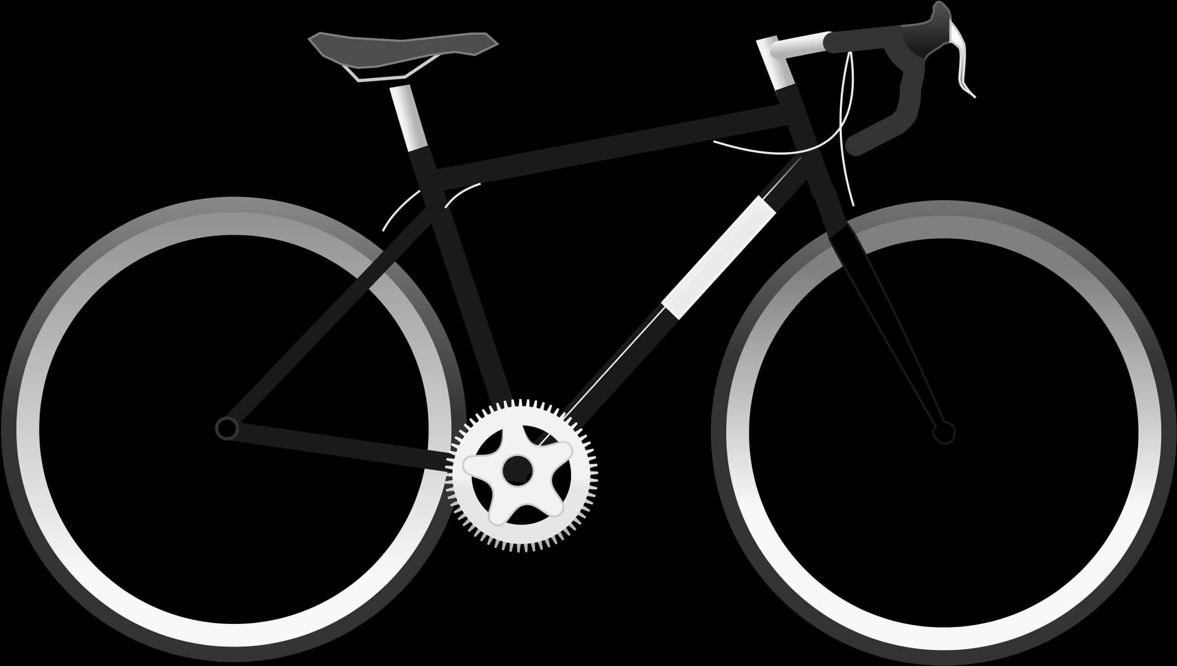 Blackand White Road Bike Vector