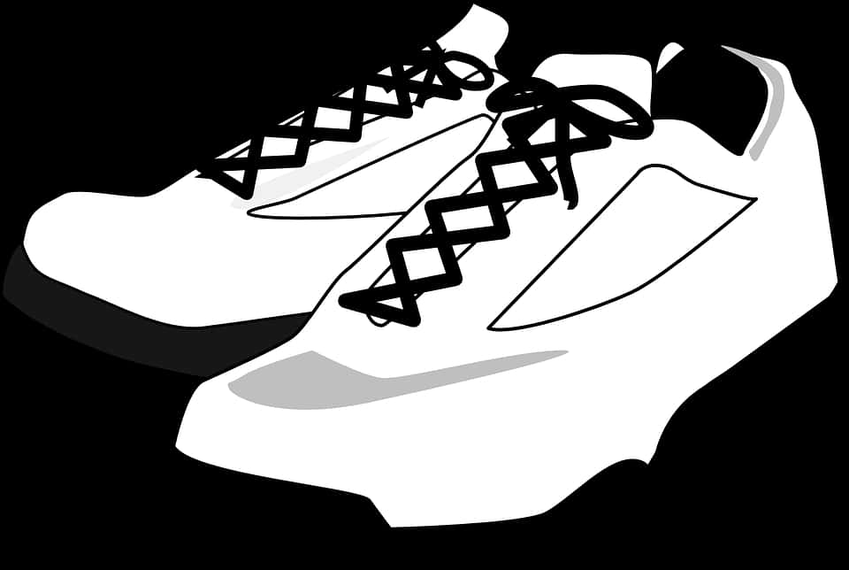 Blackand White Sneakers Vector