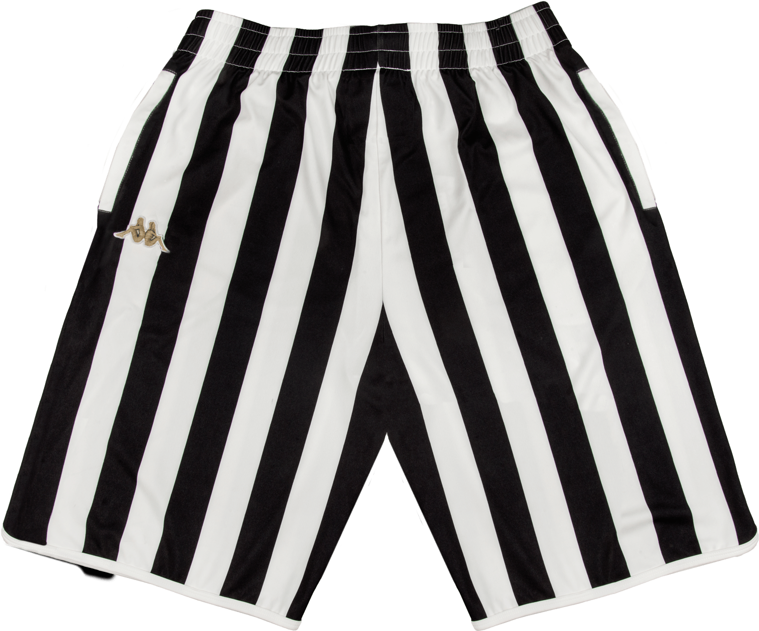 Blackand White Striped Sports Shorts