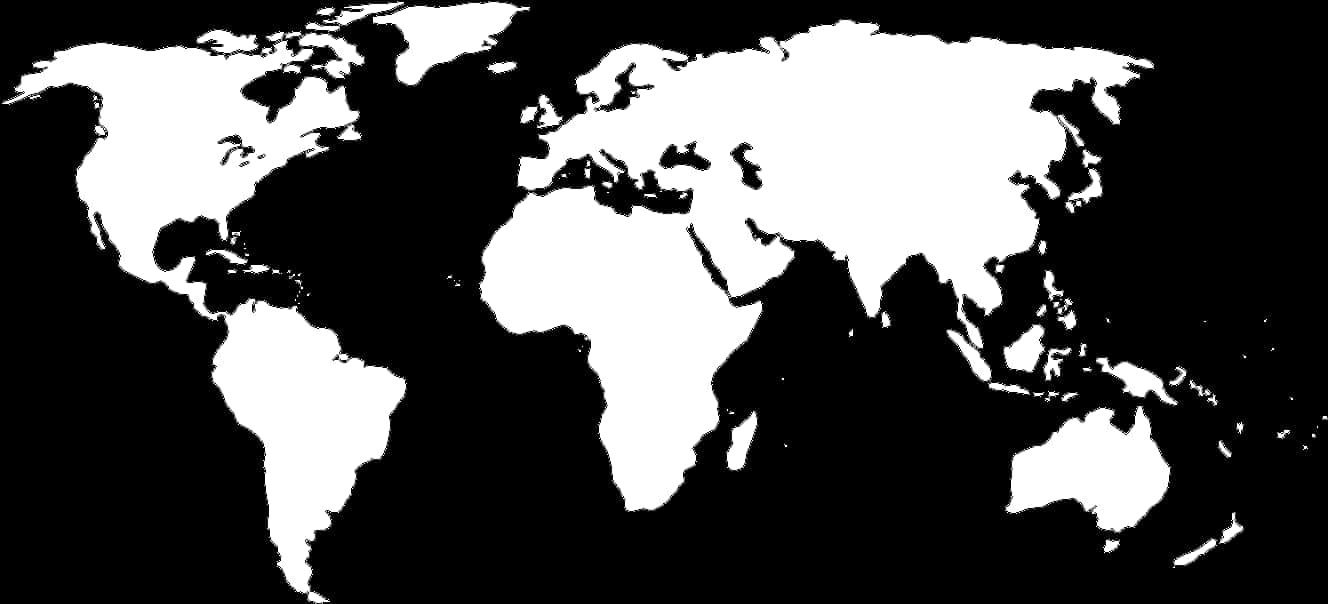 Blackand White World Map Silhouette
