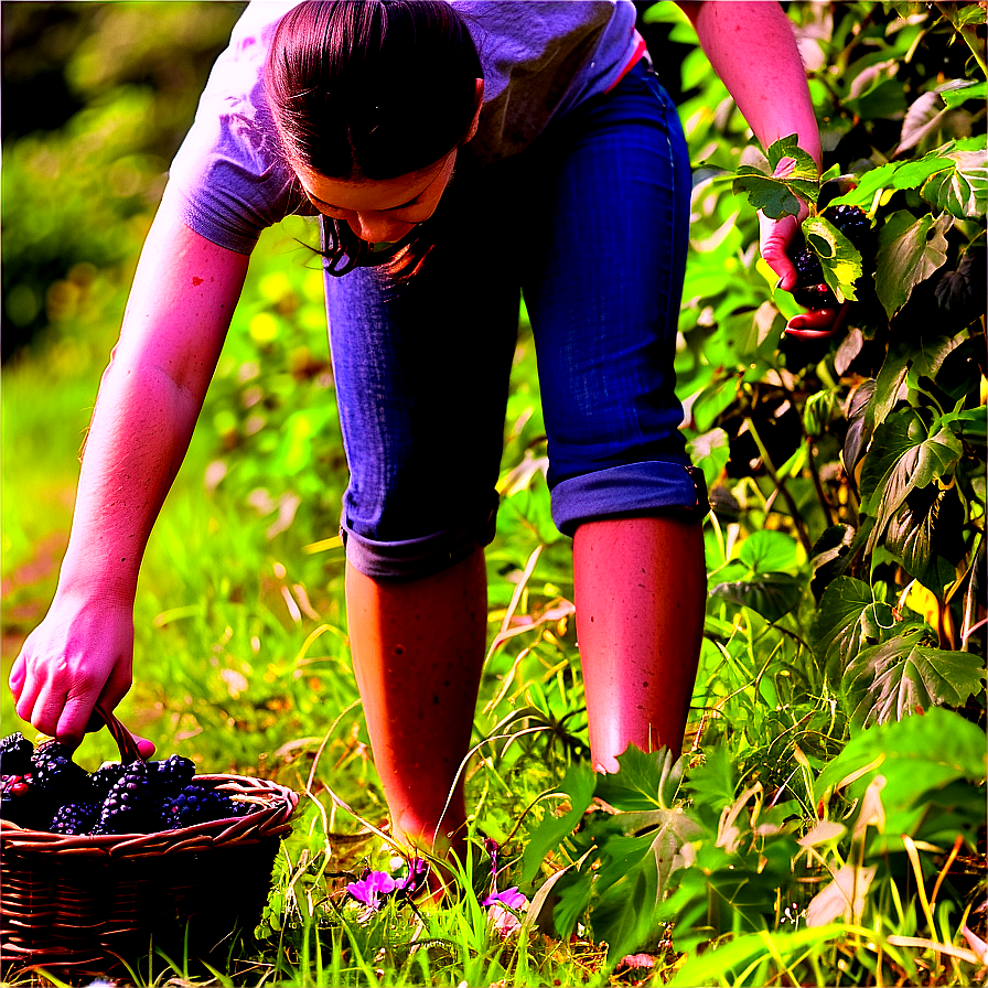 Blackberry Picking Png Qis38