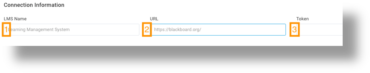 Blackboard Connection Information Screenshot